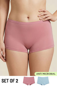 Zivame Medium Rise Full Coverage Boyshort (Pack of 2) - Multicolor — thumbnail 1